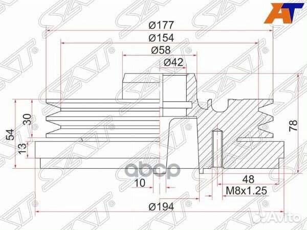 Шкив коленвала toyota land cruiser 1hdft/1HZ 95