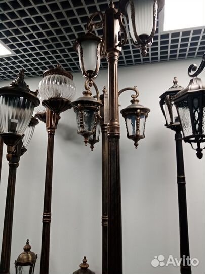 Фонарь уличный садовый металл столб 1м-3м новые