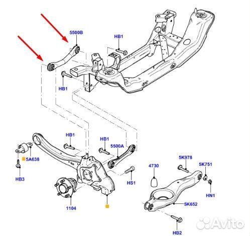 Сайленблоки верхнего поперечного рычага на Ford