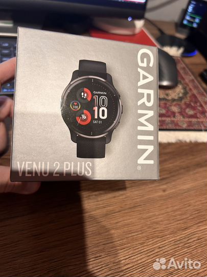 Часы Garmin Venu 2 Plus черные с серым безелем