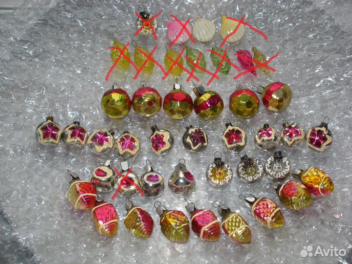 Елочные игрушки СССР на мини елку,хлопушки,бусы