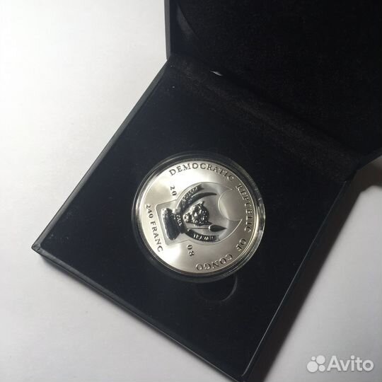 Конго 240 франков 2008 Большая пятёрка Лев серебро