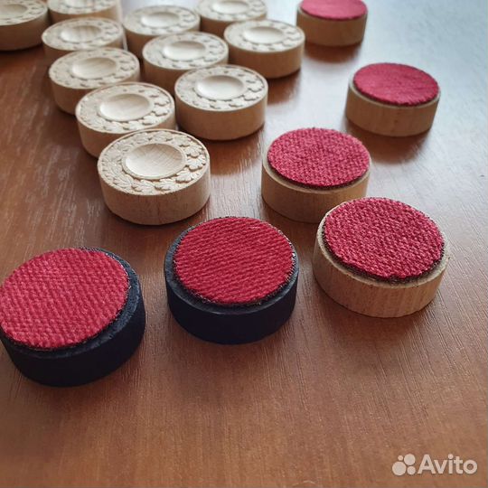 Шашки из дерева комплект Премиум