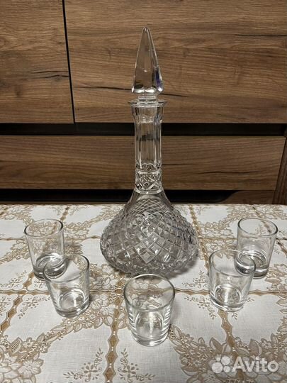 Графин-штоф и рюмки (стекло и хрусталь) СССР