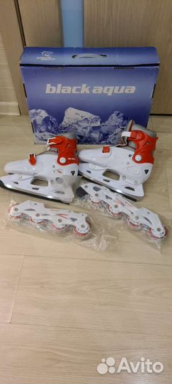 Ролики+коньки детские раздвижные р.37-40