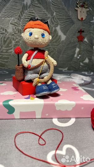 Игрушка вязаная ручной работы. Купидон