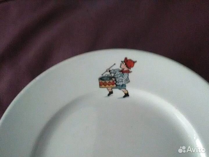Агитфарфор СССР Конаково тарелка Дети Пионерия