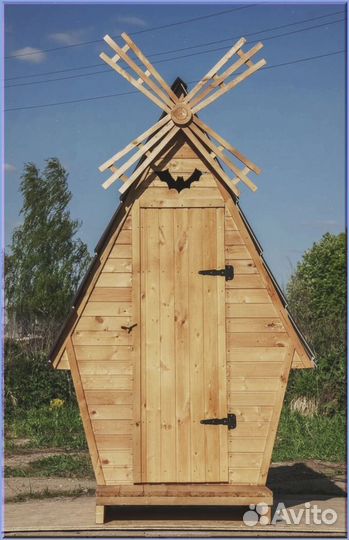 Дачный туалет деревянный прямоугольник WZU