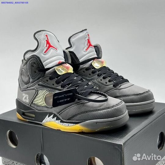 Кроссовки Nike Air Jordan 5 Retro Off-White (Арт.70138)