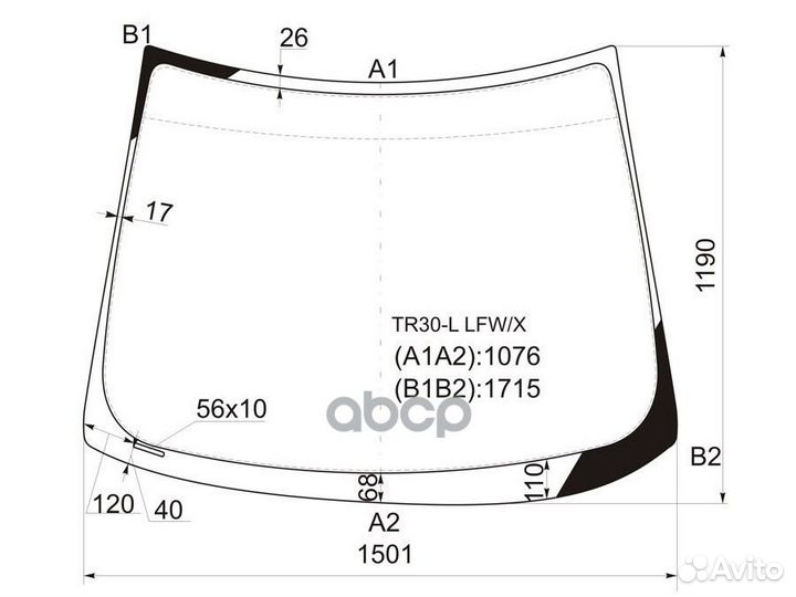 Стекло лобовое Toyota Estima 00-05 / Previa 00-07