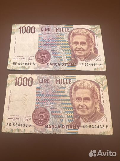 Банкнота италия - 1000 лир 1990