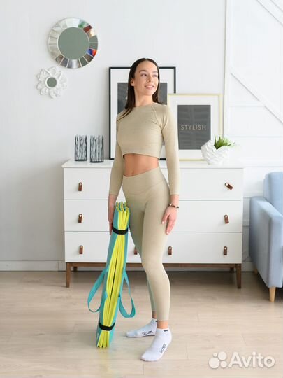 Спортивный коврик складной лаванда с ручками