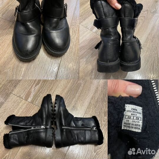 Ботинки zara 32/33 размер девочке зара