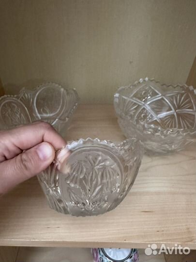 Пара хрустальных салатников СССР