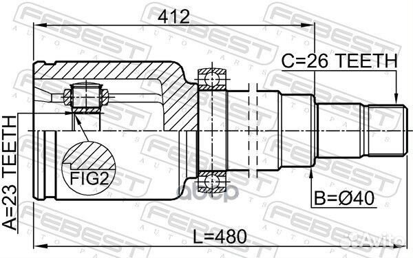 Шрус внутренний правый 23x40x26 2111-CB320atrh