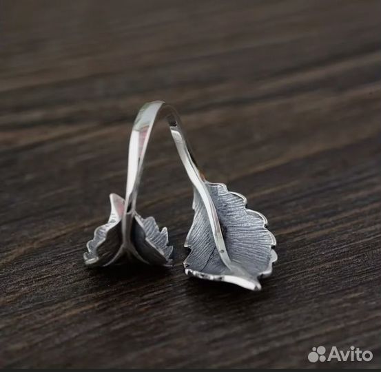 Дизайнерское кольцо листья