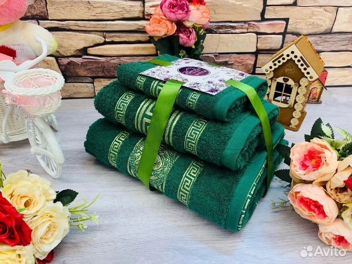 Набор банных Versace полотенец Новые 3 шт