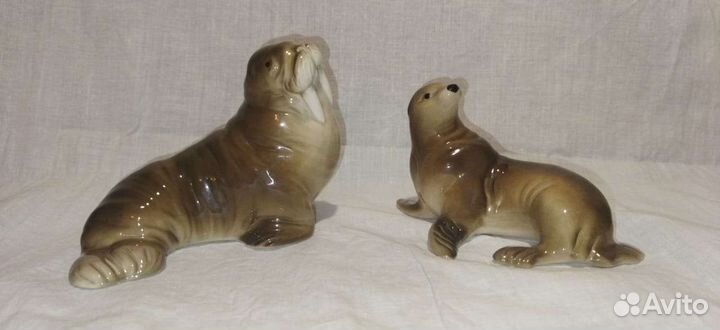 Набор фарфоровых статуэток морских зверей