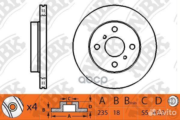Диск тормозной пер. RN1127 NiBK