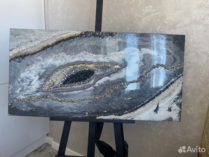 Картина с эпоксидной смолой ручная работа