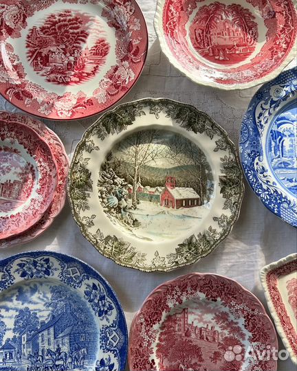 Тарелки винтажные Англия Masons Spode Crown Ducal