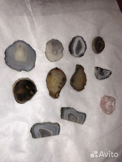 Спилы агата и кварц натуральный