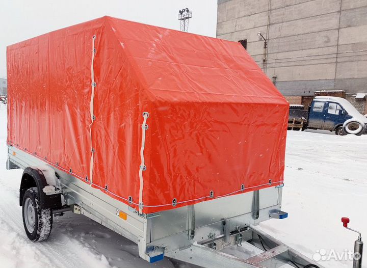 Оцинк. прицеп для л/а 3.5х1.5х1.5 оранжевый тент