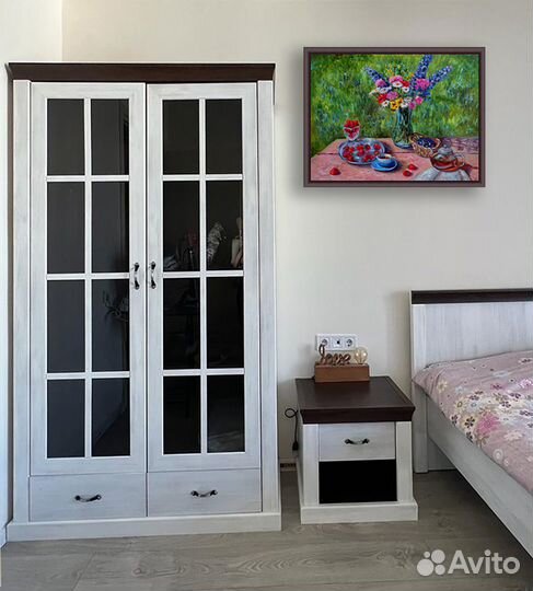 Картина маслом Букет Цветов Летнее чаепитие