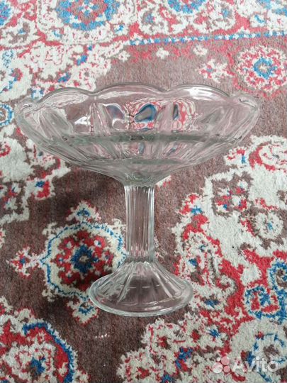 Ваза для фруктов СССР стекло