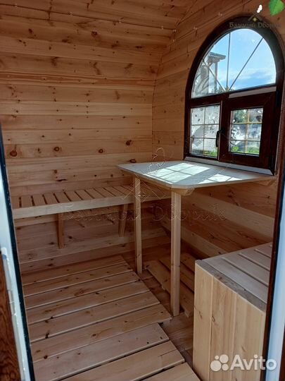 Баня - бочка, размер 4 на 2.5 м под ключ