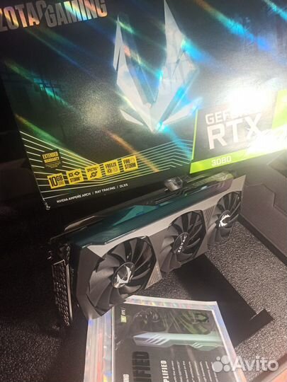 Zotac gaming RTX 3080 AMP Holo на медной пластине