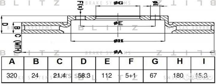 Blitz BS0477 Диск тормозной задний