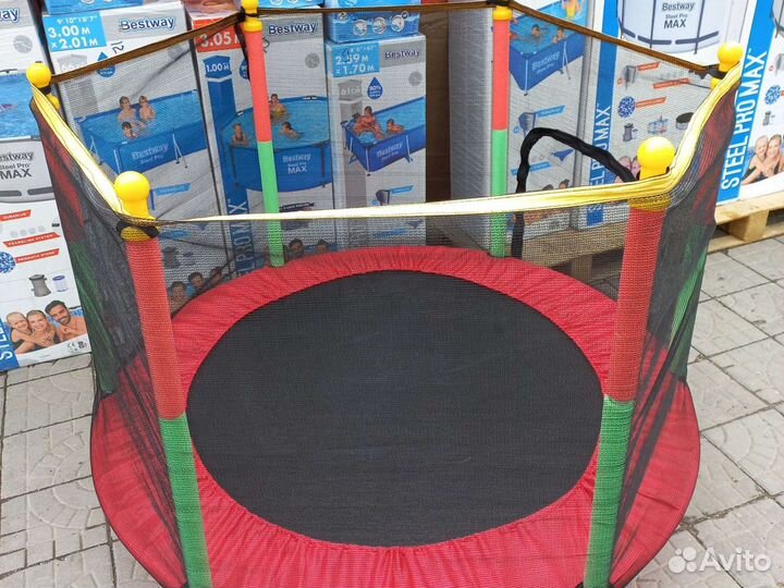 Детский батут с сеткой 144*122cm