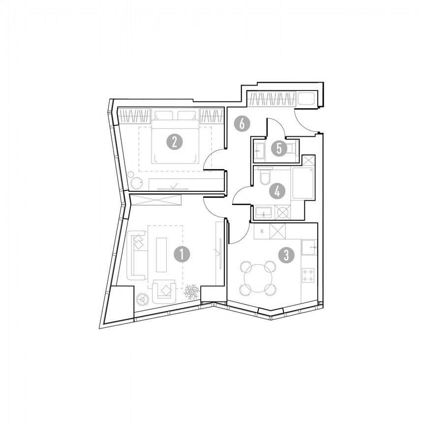 2-к. квартира, 53,3 м², 5/35 эт.