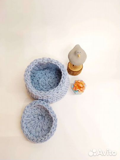 Корзина интерьерная вязанная,хлопок