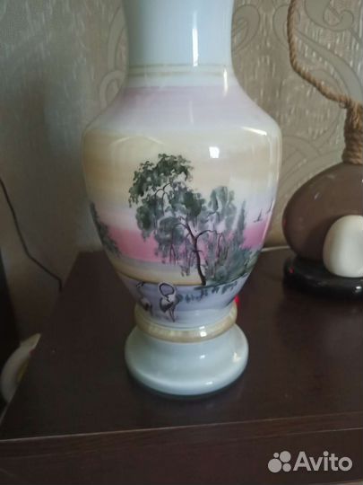 Ваза стекло с ручной росписью