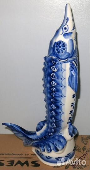 Бутыль.осетр.гжель