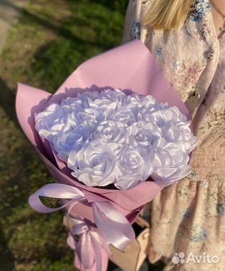 Цветы/Букеты ручной работы из атласных лент