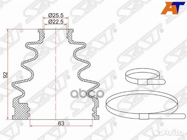 Пыльник шрус внутренний toyota axio 14#/16#/PRE