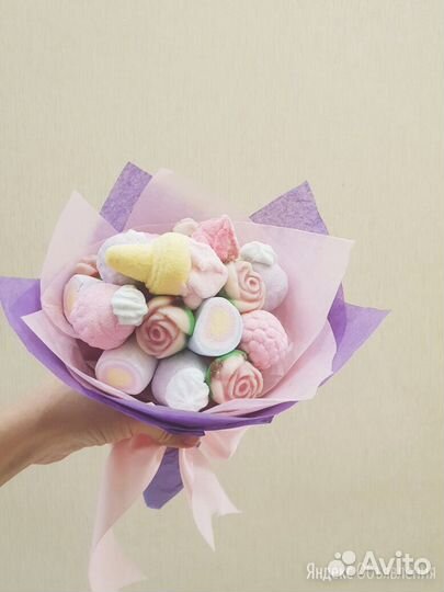 Букеты из маршмеллоу