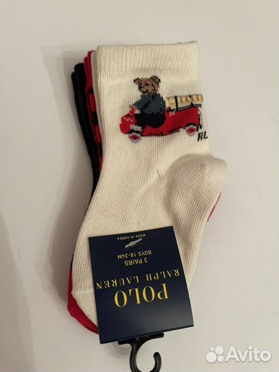 Polo Ralph Lauren носки с Медведем 3шт.Оригинал