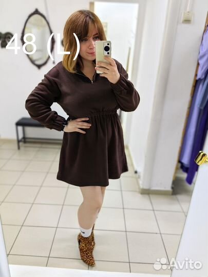 Плюшевое платье толстовка Shein 48 (L)