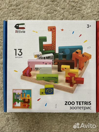 Деревянный пазл Zoo Tetris Attivio
