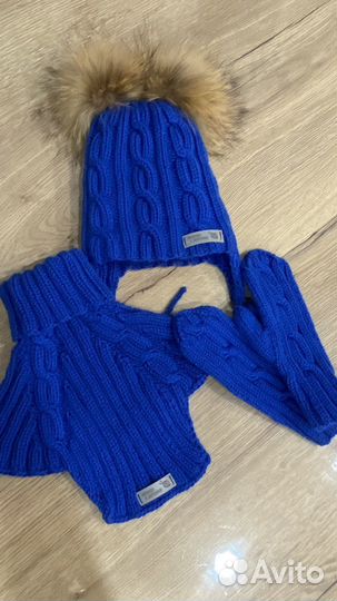 Комплект шапка и шарф варежки ручная работа