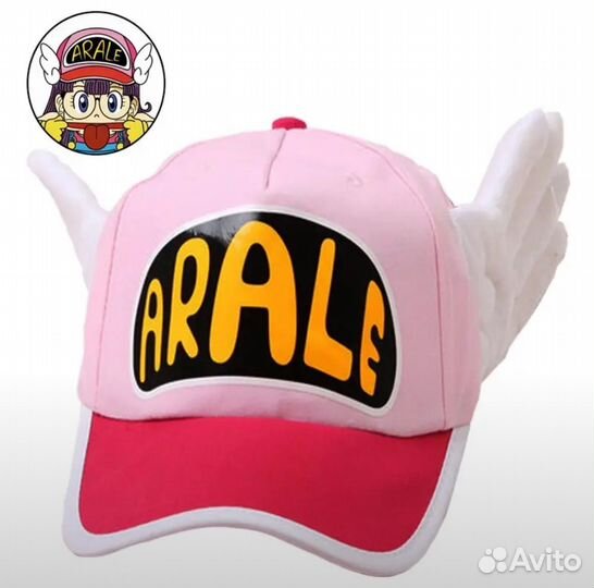 Бейсболка arale с крылышками розовая кепка