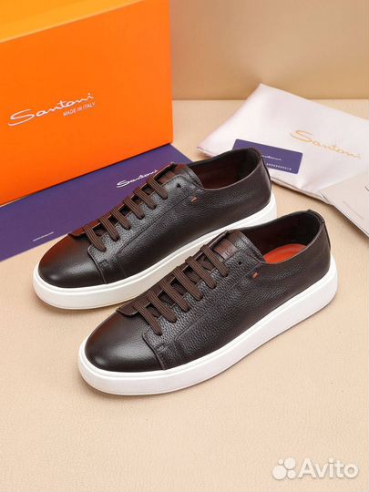 Кеды мужские кожаные Santoni 39-46