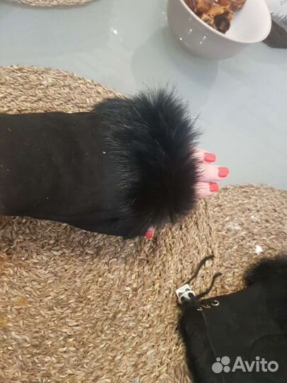 Варежки митенки натуральный мех