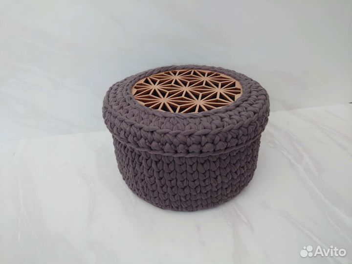 Корзина из трикотажной пряжи