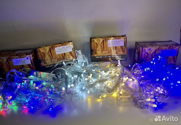 Гирлянда светодиодная шторка 1,5х1,5 новая