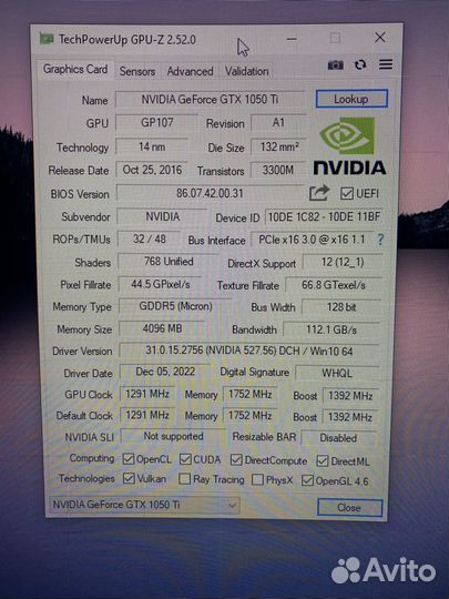 Видеокарта gtx 1050 ti 4gb
